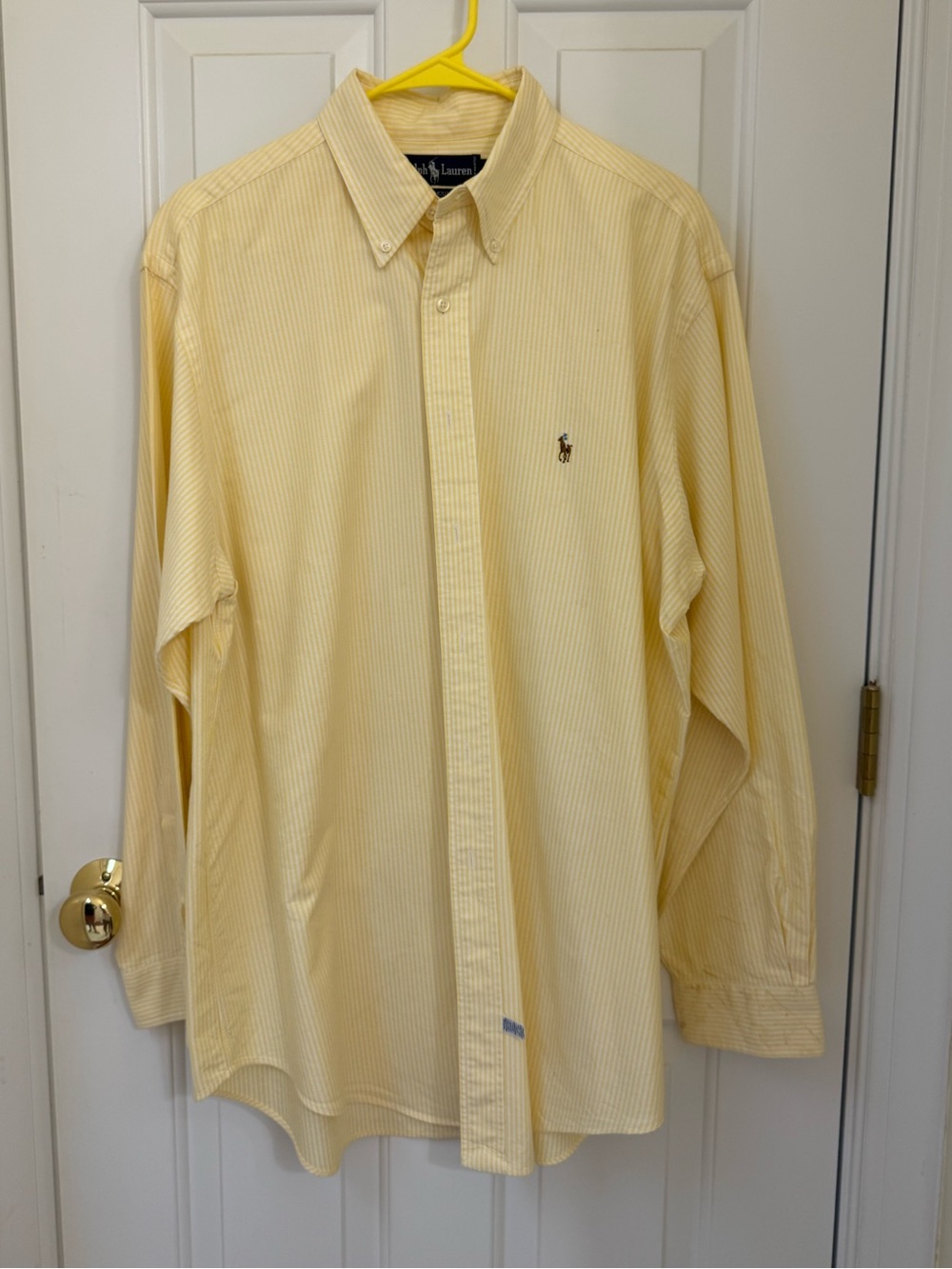 Ralph Lauren Light Yellow Striped Button-Down Shirt